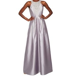 Adrianna Papell Halter Mikado Ball Gown